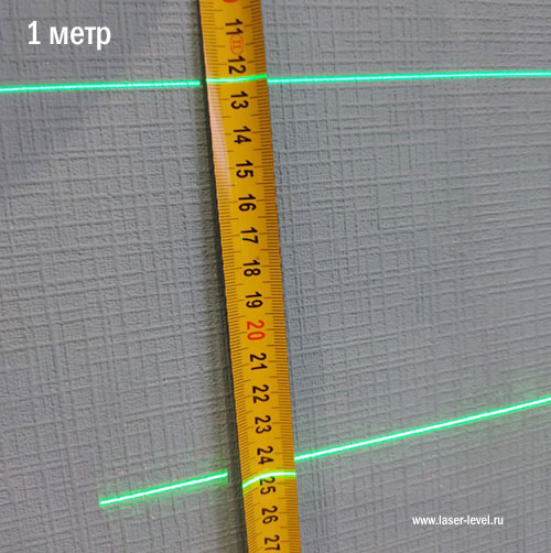 Толщина лазерной линии у лазерного уровня GROSAM WL-DW16 на 1 метре от стены