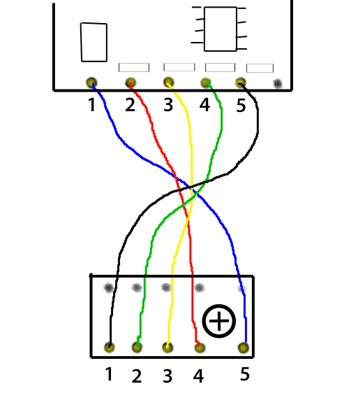 Схема крепления тонких медных проводков у лазерного уровня