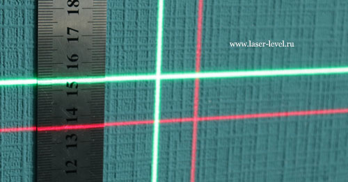 Толщина красной и зелёной лазерной линии на 1м у лазерного уровня Firecore F113XG (XR)