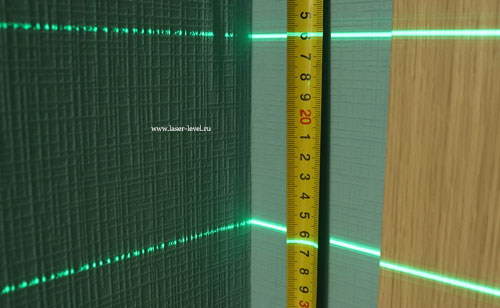 Толщина лазерных линий на 5м.