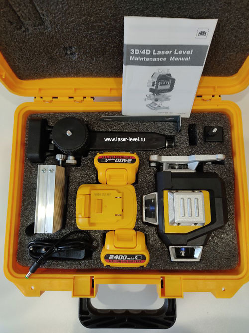 Лазерный уровень на 16 линий GROSAM WL-DW16 - полный комплект поставки