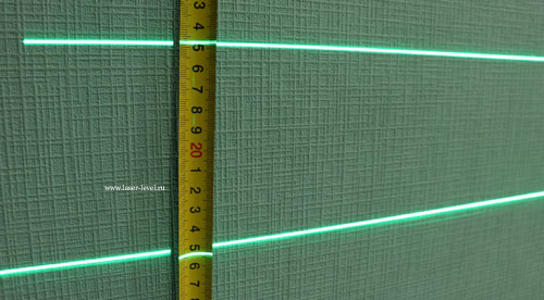 Толщина лазерных линии на коротком расстоянии у лазерного уровня Hibiru Omnitronic 4360.