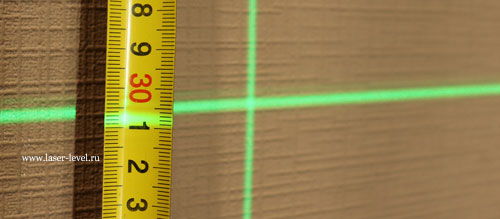 Толщина лазерных линий на 10м.