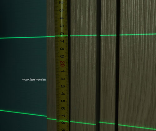 Толщина лазерных линий на 5 метрах у модели Huepar S04CG-L.