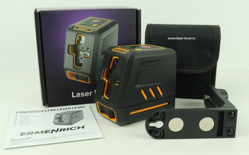 Комплект поставки лазерного уровня Ermenrich LT40